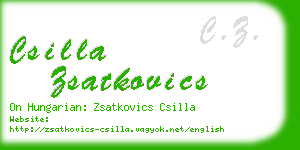 csilla zsatkovics business card